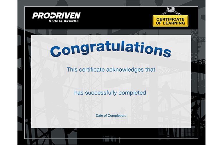 WernerCo Certificate